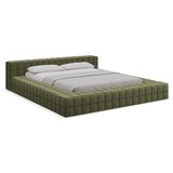 Makamii Zelena oblazinjena zakonska postelja z letvenim dnom 140x200 cm Akela – | Shoptok.si