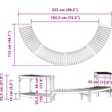  Okruženje za hidromasažnu kadu polukružno 252x111.5x55.5 cm od čvrstog drva bagrema | shoptok.hr