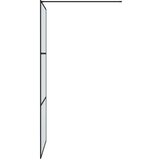 Pregrada za tuš crna 90 x 195 cm s mutnim staklom ESG | shoptok.hr
