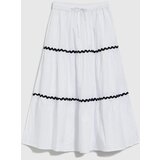 Marisse White Cotton Midi Skirt | ePonuda.com