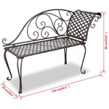  Vrtna ležaljka 128 cm čelična antikno smeđa | Eponuda.com