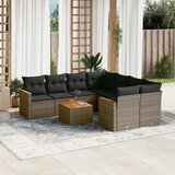  The Living Store Vrtna sedežna garnitura 9-delna z blazinami siv poli ratan - Vrtna Sedežna Garniture, (21465754) | Shoptok.si