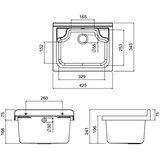 Eurociere vanjski umivaonik Pilozzo Mini & Smart 42,5x34x20 cm, siva | shoptok.hr