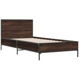  Okvir za krevet smeđi hrast 100x200cm konstruirano drvo i metal | shoptok.hr