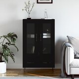 vidaXL Visoka omara črna 69,5x31x115 cm inženirski les Cene