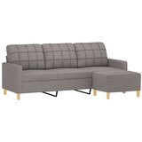 vidaXL Kavč trosed s stolčkom za noge taupe 180 cm blago | Shoptok.si