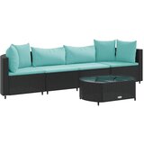Maison Chic Seti vrtnega pohištva - Vrtna garnitura - Vrtni pohištvo set 5-delna z blazinami črn poli ratan, (21818349) | Shoptok.si