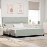  s opruga kutije Svjetlosiva 200 x 200 cm Baršun | shoptok.hr