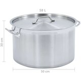vidaXL kuhinjski lonac 58 L 50 x 30 cm od nehrđajućeg čelika | shoptok.hr