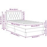  Okvir kreveta s madracem Tamno siva 90 x 190 cm Baršun | shoptok.hr