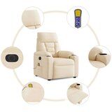  Električni masažni naslanjač bež mikrovlakna, (5000045171) | Shoptok.si
