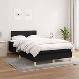  Box spring postelja z vzmetnico črn 120x200 cm blago, (20724864) Cene
