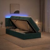  LED krevet za pohranu s madracem Tamnozelena 90 x 190 cm Baršun | shoptok.hr