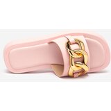 Resti Women's pink slippers with a gold chain Reteris - Footwear | ePonuda.com