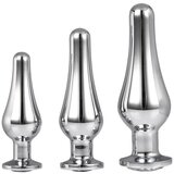 DREAMTOYS Gleaming Love - komplet dilda s analnim vrhom - srebrni (3 dijela) | shoptok.hr