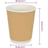  Papirnate šalice za kavu 500 kom 8 oz 200 ml smeđe | shoptok.hr
