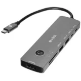 station S-link SW-U707 USB adapter Type-C 7 in 1 2*USB 3.0, 1*Type-C 3.1, 1*PD, 1* HDMI 4K60HZ, SD and TF Type C Hub Adapter, 41651