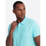 Ombre Men's BASIC single color pique knit polo shirt - mint | Shoptok.si