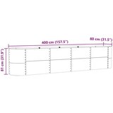  Vrtna Povišena Gredica Smeđa 400x80x81 cm Galvanizirani Čelik | shoptok.hr