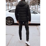 DStreet Kurtka męska zimowa pikowana z kapturem czarno-czerwona | Shoptok.si