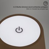BRILO LED stona punjiva dodirna lampa KIKI LED/2,6W/5V IP44 2600 mAh braon | Eponuda.com