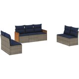 vidaXL 7-delni vrtni komplet sedežnih garnitur z blazinami siv poli ratan, (5000294484) | Shoptok.si