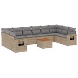 Maison Chic Seti vrtnega pohištva - Vrtna garnitura - Vrtni pohištvo set 11-delna z blazinami bež poli ratan, (21815118) | Shoptok.si