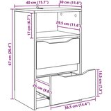 vidaXL Noćni ormarići s ladicama 2 pcs Staro drvo 40 x 30 x 467 cm | shoptok.hr