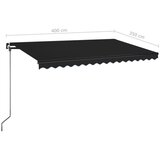 Tenda na ručno uvlačenje s LED svjetlima 400 x 350 cm antracit | shoptok.hr
