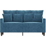  Kavč dvosed moder 120 cm žamet | Shoptok.si