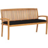  Složiva vrtna klupa s jastukom 159 cm od masovne tikovine | shoptok.hr