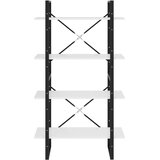 Knjižna omara 4-nadstropna bela 80x30x140 cm iverna plošča, (20620405) | Shoptok.si