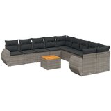  11-dijelni set vrtnih sofa od poliratana s jastucima sivi | shoptok.hr