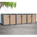  Westman - Spremište za 6 kanti za smeće Lacina | 6x240L | Izgled antracit/drvo | 80x396x116 cm - BRANDED IN GERMANY | shoptok.hr
