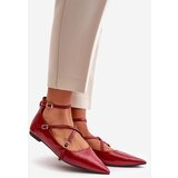 Boto Women's Ballerinas With Pointed Toes And Intertwined Straps Burgundy Violra | ePonuda.com
