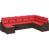 vidaXL Set sofe 8 kom. Smeđa poliratan - Smeđa bez stola | shoptok.hr