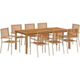 vidaXL set od 9 dijelova vrtnog namještaja bež poly ratan akacija | shoptok.hr