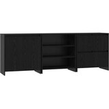  Kreveta 3 pcs Crni hrast 70 x 41 x 75 cm Konstruirano drvo | shoptok.hr