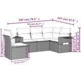  5-dijelni vrtni set sofa s jastucima bež od poliratana | shoptok.hr