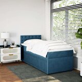 Box spring krevet s madracem plavi 90x200 cm baršunasti | shoptok.hr