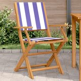 Maison Chic Vrtni Stoli - Stol za vrt 2 kosa kremno moder/bel trden akacijev les in blago JS511, (21877641) | Shoptok.si