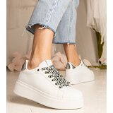 Gemre White women's sneakers with chunky laces Kessa | shoptok.hr