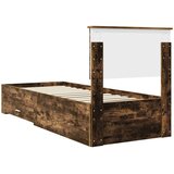  Krevetna konstrukcija Dimljeni hrast i srebrna 75 x 190 cm | shoptok.hr