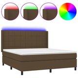  Krevet box spring s madracem LED tamnosmeđi 180x200 cm tkanina | shoptok.hr