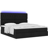 vidaXL Otomanski krevet s madracem i LED crni 180x200cm od tkanine | shoptok.hr