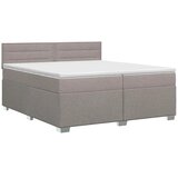  Boxspring krevet s madracem Sivosmeđa 200 x 200 cm Tkanina - Sivosmeđa 200 x 200 cm Dizajn linija | shoptok.hr