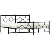 Metalni okvir kreveta uzglavlje i podnožje crni 150x200 cm | shoptok.hr