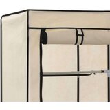  282455 Wardrobe with Compartments and Rods Cream 150x45x175 cm Fabric | shoptok.hr