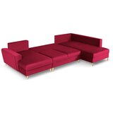 Cosmopolitan Design Crvena baršunasti sklopiva/s prostorom za odlaganje kutna garnitura (s desnim kutom/u obliku slova "U") Kyoto – | shoptok.hr