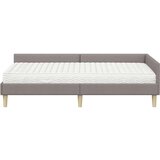 Kutni krevetni okvir s madracem Ostalo 2 pcs Sivo-smeđa tkanina | shoptok.hr